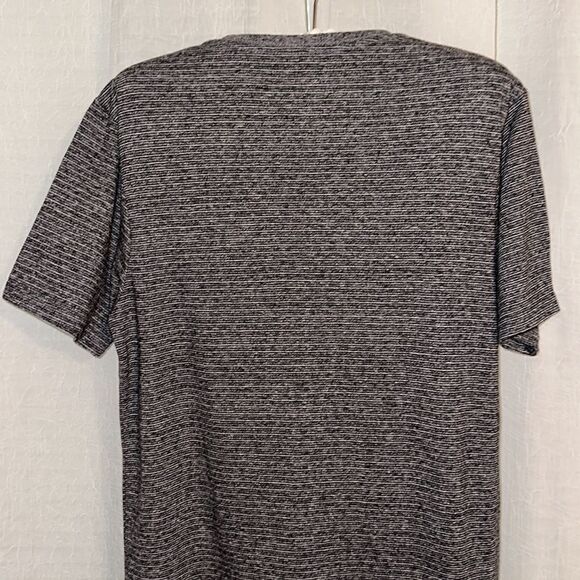 Goodfellow S Gray Heathered Striped Crewneck Standard Fit Short Sleeve Tee - Picture 4 of 9
